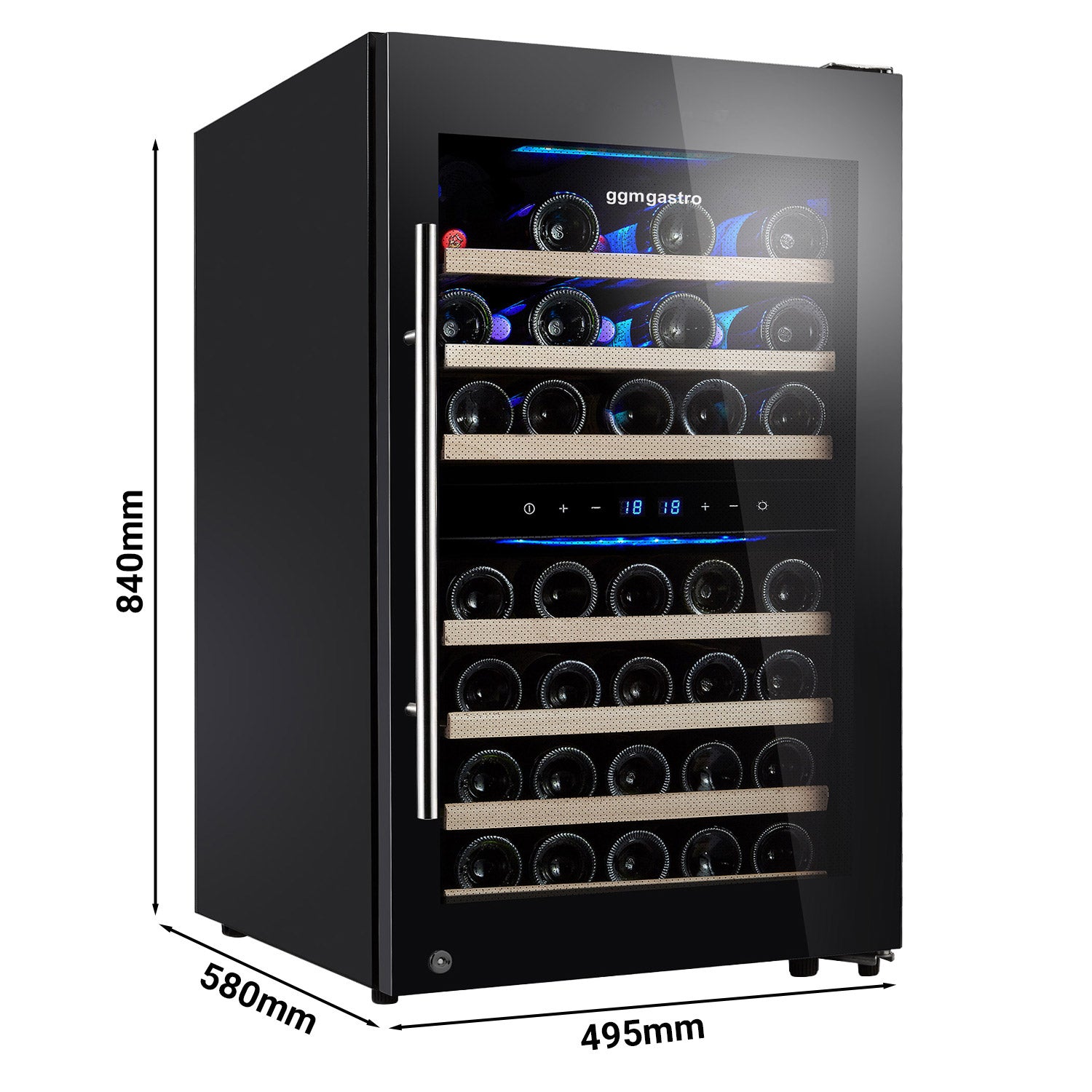 Vinkjøleskap - 108 liter - svart / med 2 klimasoner