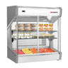 Displaymonter - bordmodell - for 5x GN 1/3 - 220 l - 1 003 mm - 2 glassdører - firkantet - med 2 hyller - LED-belysning - R290 - klimaklasse 3