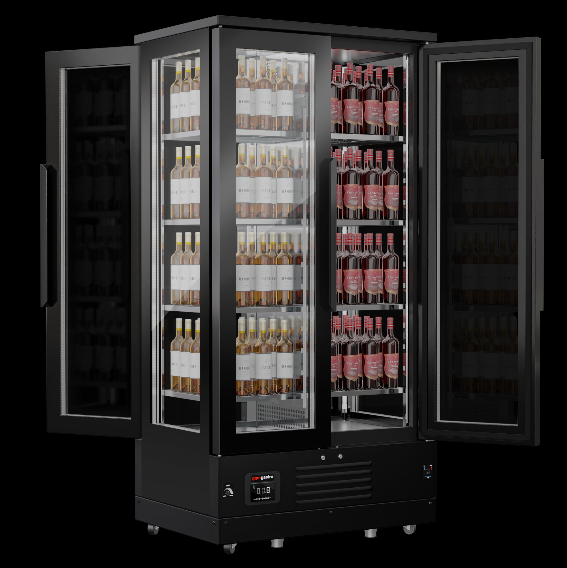 Vin og oppbevaring kjøleskap - 1,0 x 0,61 - med 2 glassdører