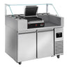 Salatkjølebenk - 1,21 x 0,7 m - med 2 dører inkl. pressgrill