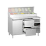Saladette PREMIUM - 1360x700 mm - 1 dør og 2 skuffer - med lokk - for 7x GN 1/3 beholdere