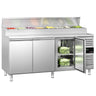 Saladette PREMIUM - 1795x700 mm - 3 dører - med lokk - for 8x GN 1/3 beholdere