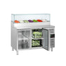 Saladette PREMIUM - 1360x700 mm - 2 glassdører - med glassoverbygg - for 7x GN 1/3 beholdere
