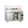 Saladette PREMIUM - 1360x700 mm - 2 dører - med glassoverbygg - for 7x GN 1/3