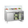 Saladette ECO - 1510x800 mm - 2 dører - med glassoverbygg - for 8x GN 1/3 beholdere