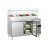 Saladette PREMIUM - 1510x800 mm - 2 dører - med glassoverbygg - for 8x GN 1/3
