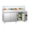 Saladette PREMIUM - 1795x700 mm - 3 dører - med glassoverbygg - for 9x GN 1/3