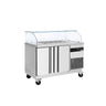 Saladette - 1400 mm - 2 dører - med kantet glassoverbygg for 6x GN 1/6