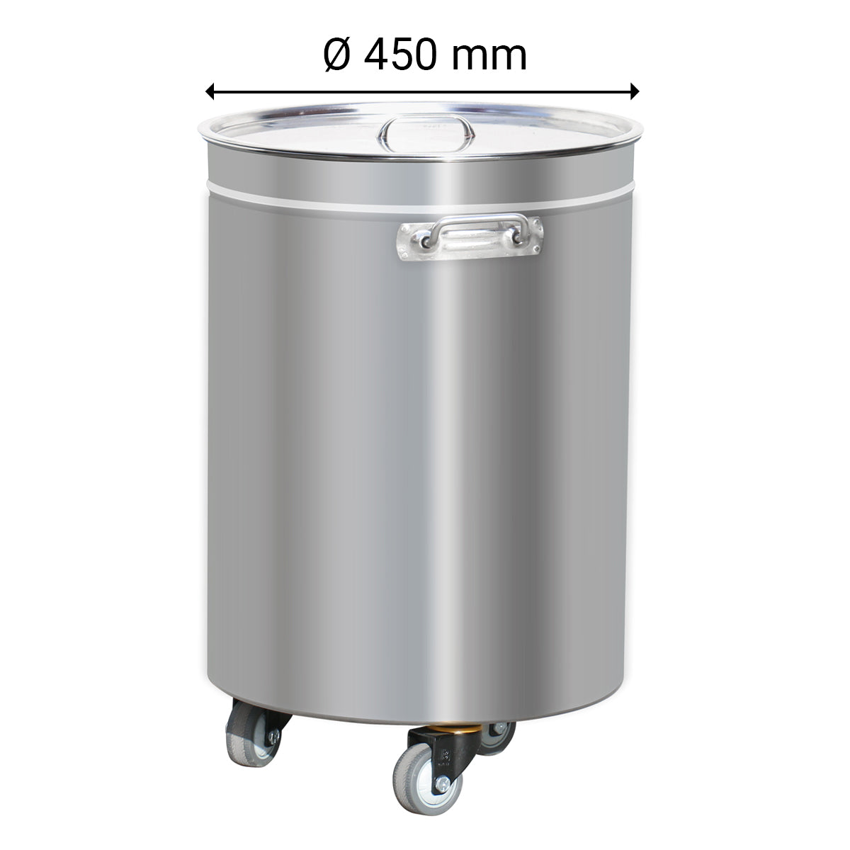 Rustfri avfallsbeholder - 100 liter - med løftelokk