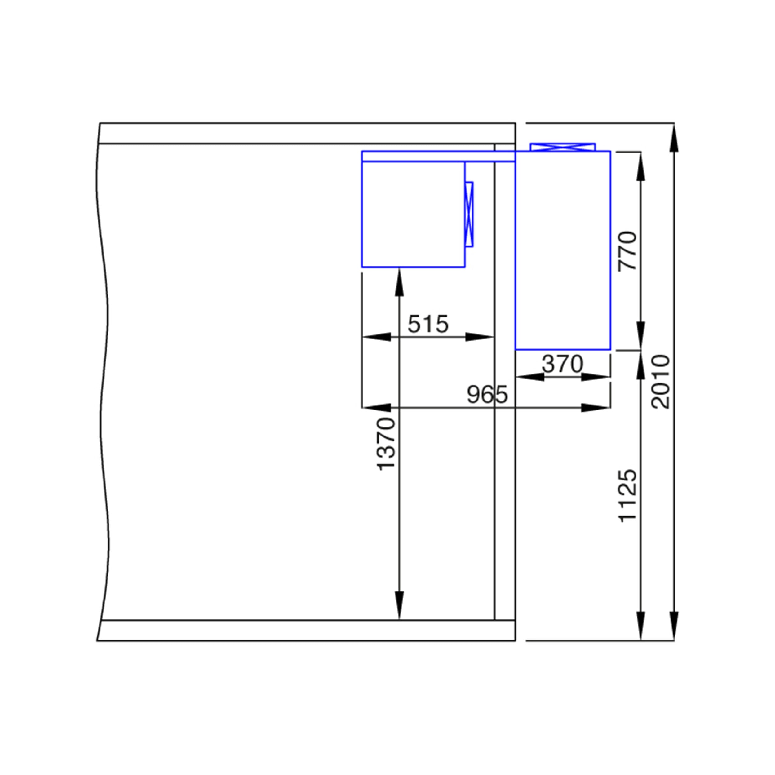 Fryserom - 1,8 x 1,2 m - høyde: 2,01 m - 2,65 m³ - inkl. Fryseaggregat