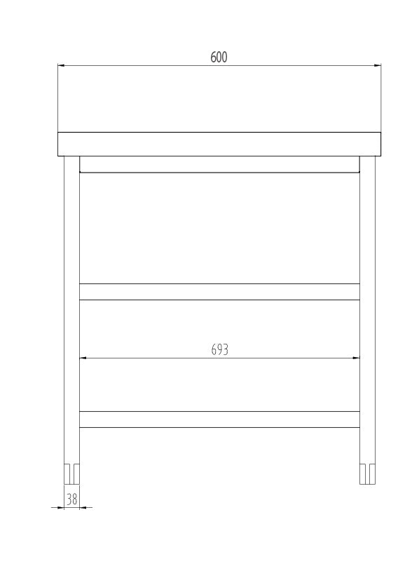 Rustfritt stål arbeidsbord PREMIUM - 1,8 m - med underhylle &amp; mellomhylle