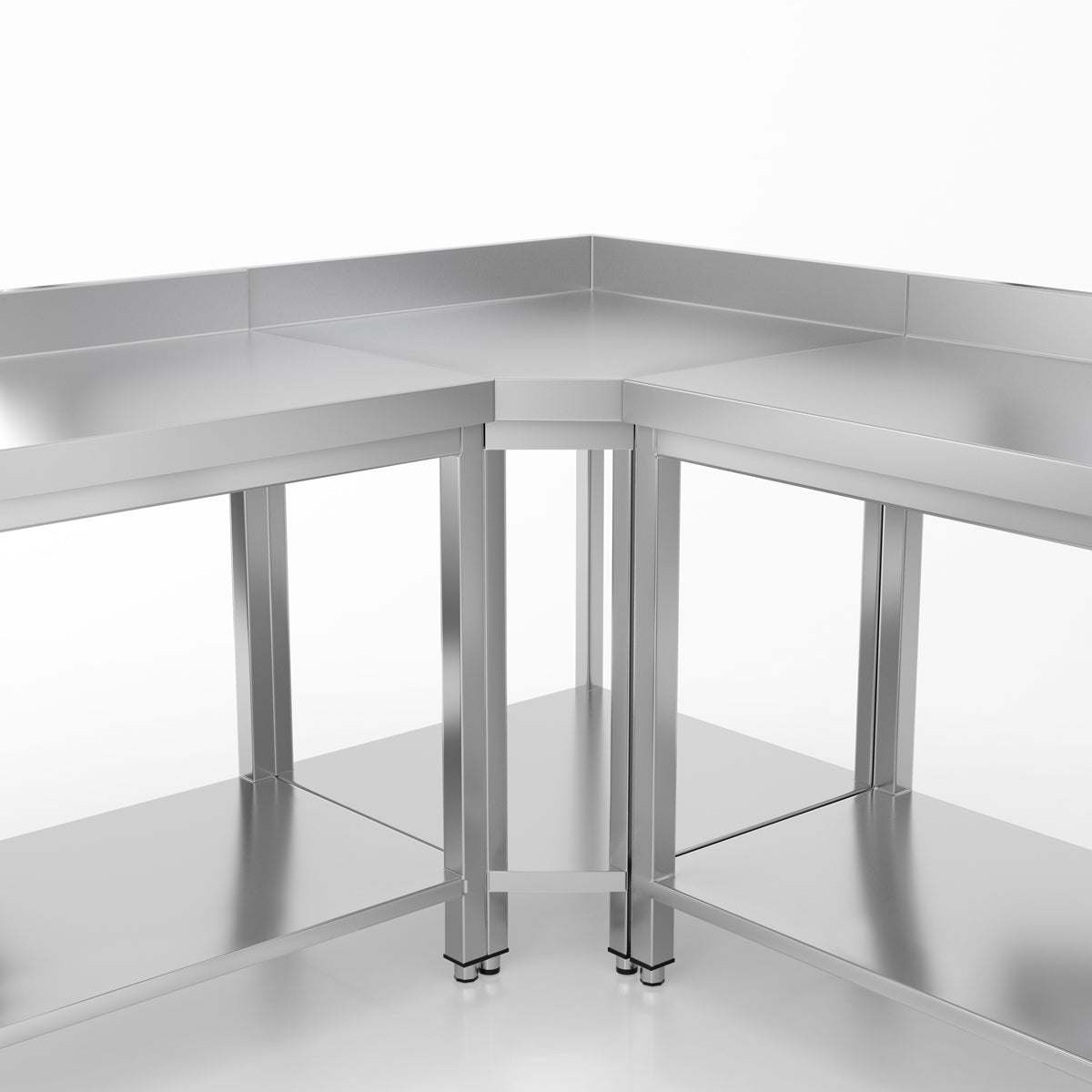Rustfritt stål arbeidsbord - 1,0 x 0,6 m - med underhylle