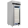 Bakerikjøleskap i rustfritt stål PREMIUM - EN 600x800 - 850 l - til -2 °C til +8 °C - med 1 glassdør - LED-belysning, R290