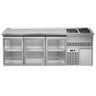 Bardisk Premium PLUS - 2500x700 mm - 3 glassdører
