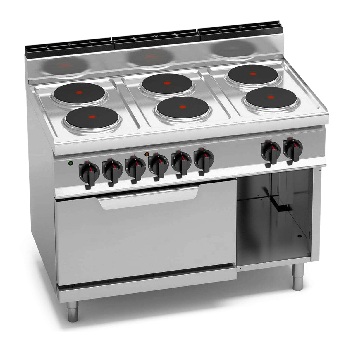 Elektrisk kokketopp 6 x plater (15,6 kW) + statisk elektrisk ovn(7,5 kW)