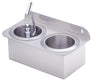 Anbauversion Isskjeskyller - WATERSTOP - 430x225x211 mm - med integrert vannstråleregulator & tilbakeslagsventil - inkl. blende, anbrakett, silinnsats for avløp & dryppbeholder med silinnsats