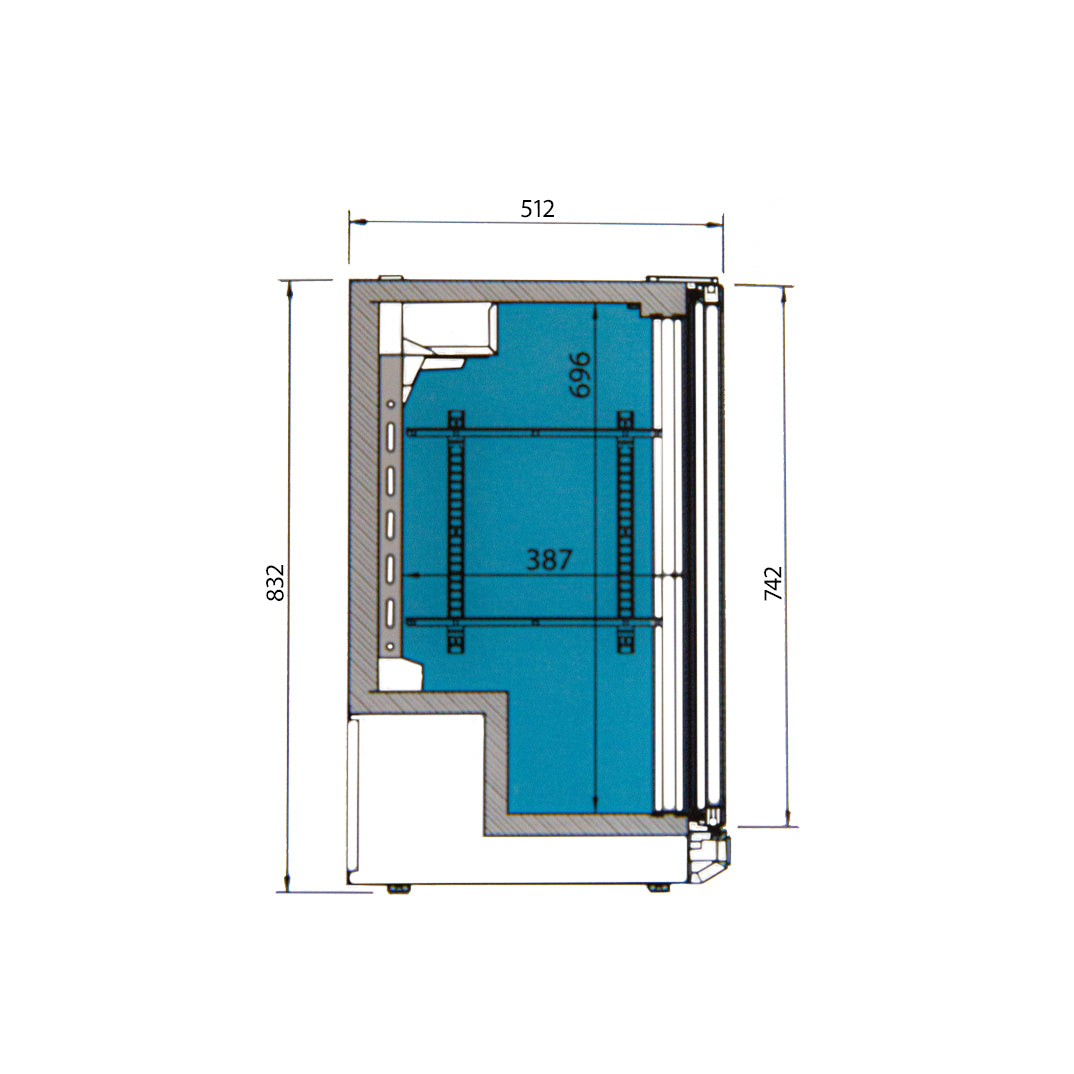 Bar kjøledisk - 0,9 x 0,51 m - 193 liter - med 2 Glassdører - Svart