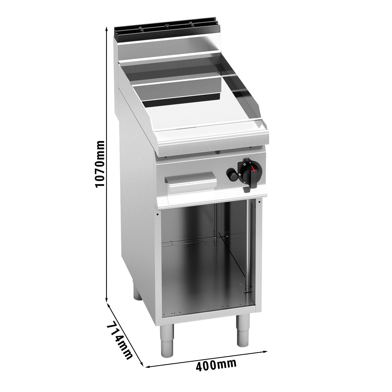 Gass flatgrill - slett - med en blank overflate (6,9 kW)