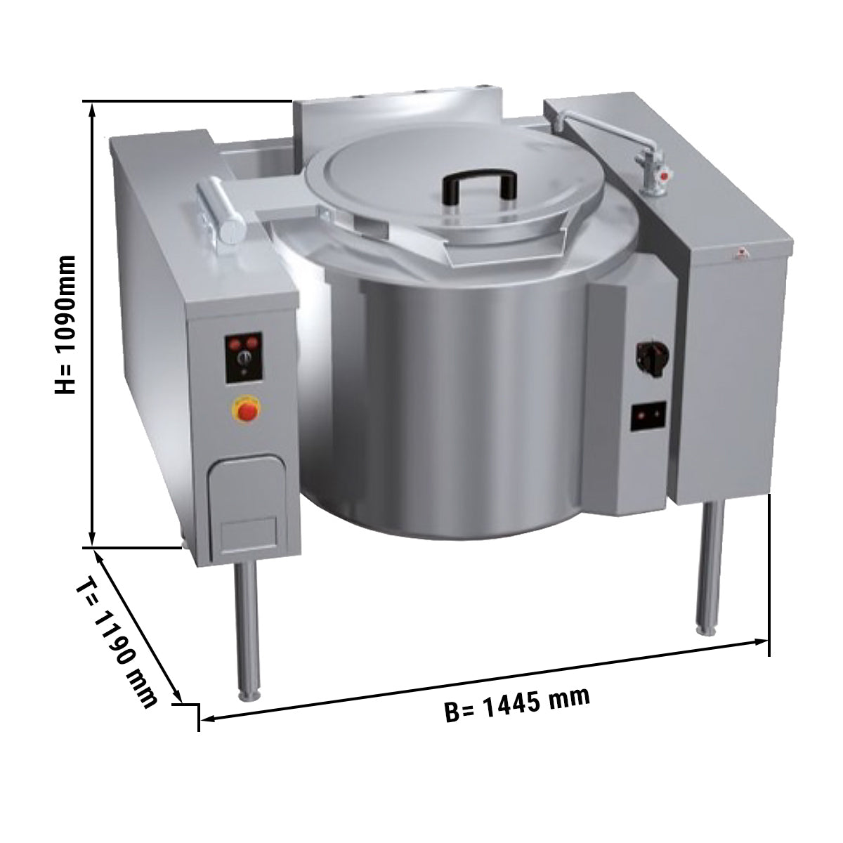Elektrisk tippbar kokegryte - 150 liter - Indirekte oppvarming