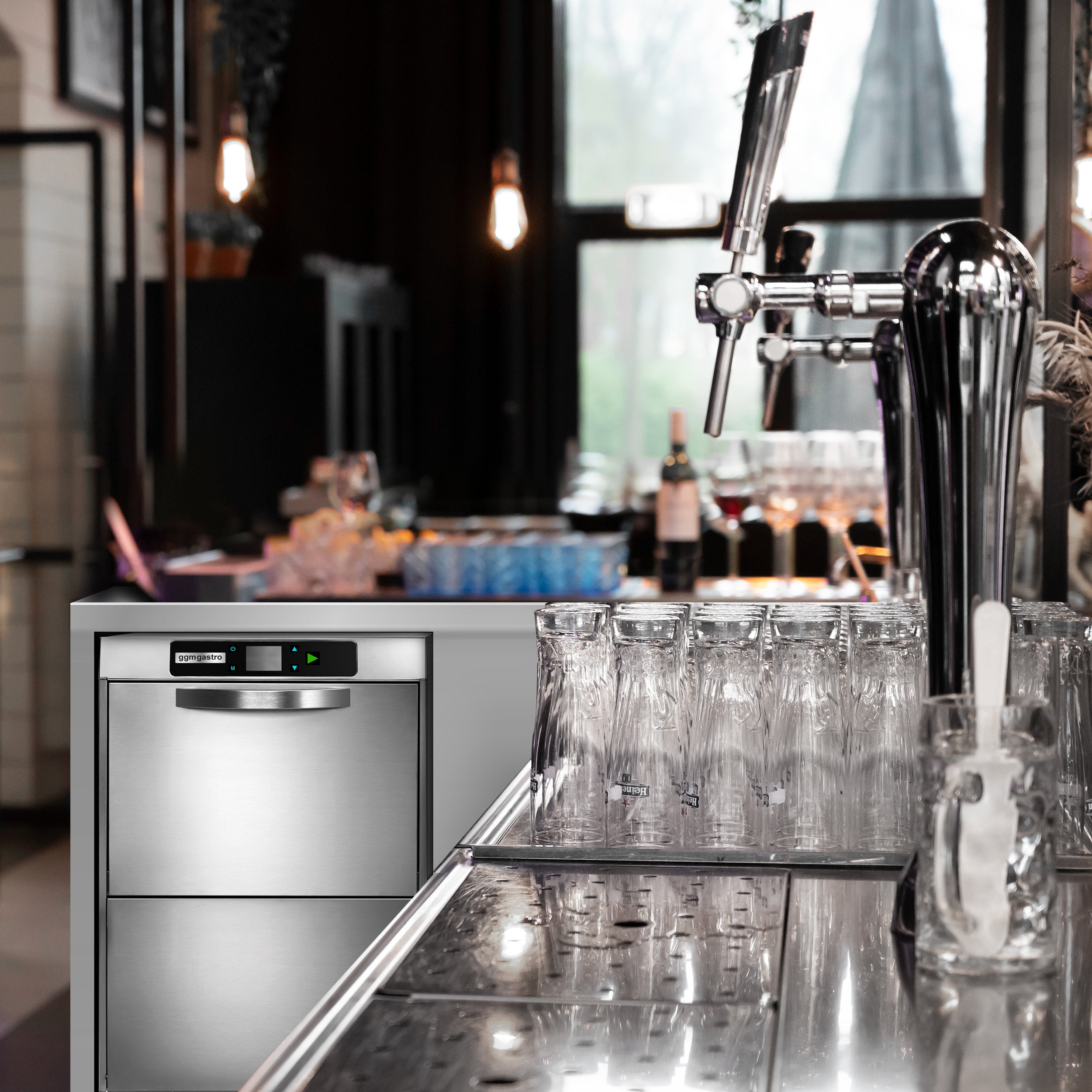 PREMIUM Glass oppvaskmaskin 3,4 kW - Med Avløpspumpe og Vaskemiddelpumpe, Skyllemiddelpumpe og Wi-Fi-alternativ (Dobbelvegget)