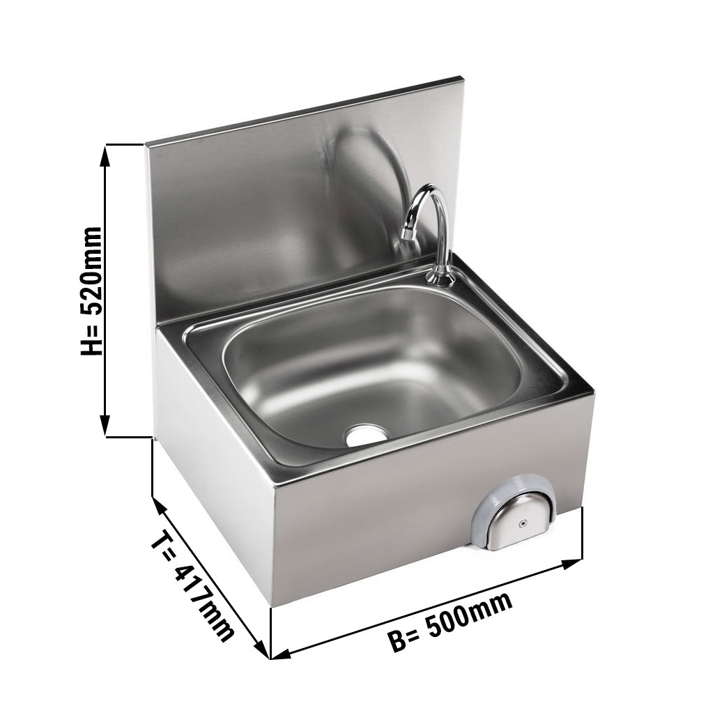 Håndvask 50x40 cm - med Blandebatteri (Kald og Varmtvannstilkobling)