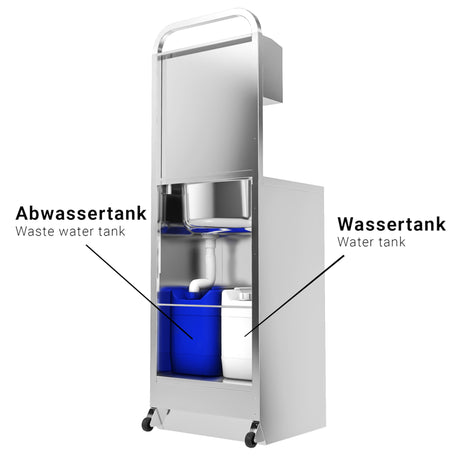 Mobil håndvask / desinfiserende dispenser - kum størrelse: 410 x 350 mm