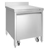 Avfallsbeholder - 50 l - 700x700x970 mm - med hjul og håndtak - rustfritt stål