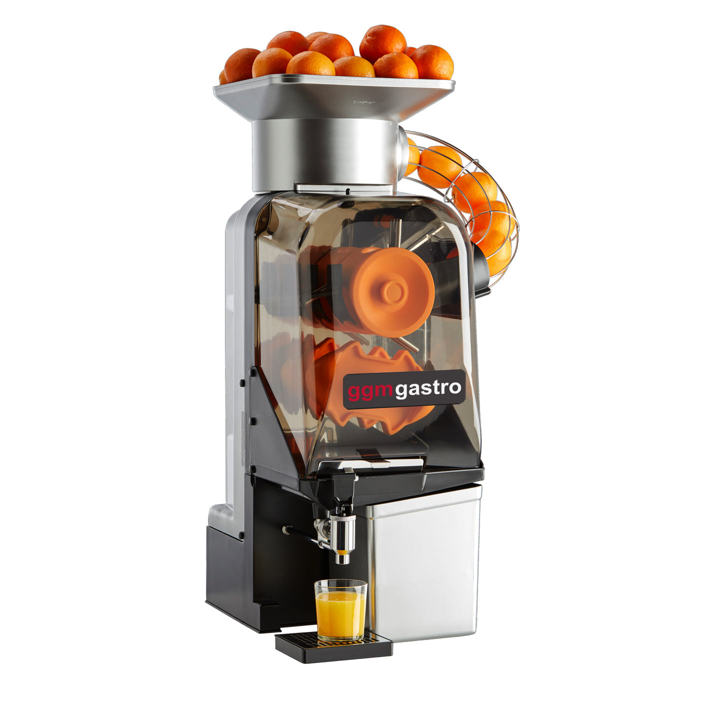 Elektrisk appelsinpresse - sølv - Automatisk parring - inkludert justerbar avløpskran
