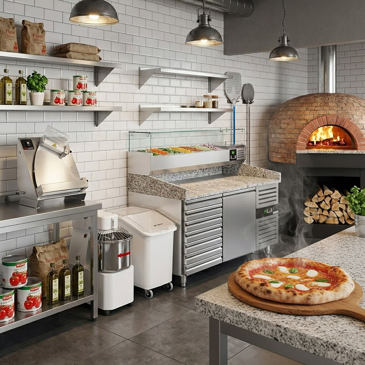 pizzakühltisch-teigknetmaschine-mehlwagen