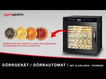 Dehydrator - med 16 hyller - svart