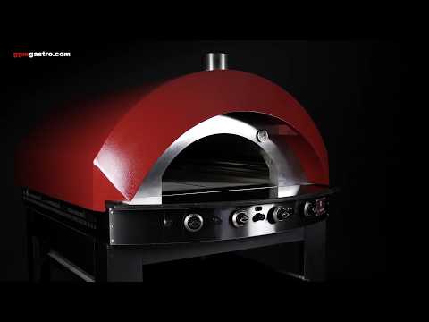 Gass pizzaovn - 1270x1476 mm - 9x Ø 25 cm - opptil 400 °C - manuell - antrasitt - inkl. understell