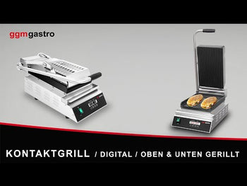 Kontaktgrill - 2,8 kW - Digital - Rillet topp og bunn - Grillflate: 223x380 mm