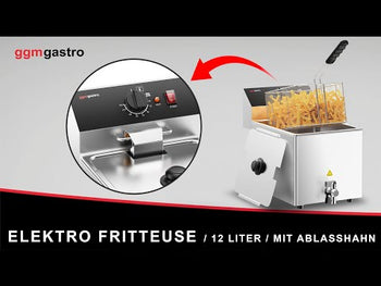 Elektrisk dobbel frityrgryte - 12+12 liter - 6,5 kW - med avløpskran