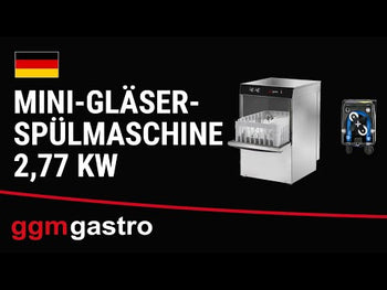 Mini glass oppvaskmaskin 2,77 kW - med avløpspumpe (Dobbelvegget)