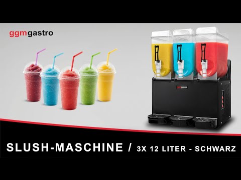 Slushmaskin - 3x 12 l - 1,4 kW - svart