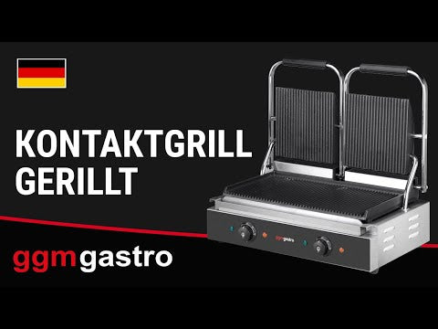Kontaktgrill - 3,6 kW - plater: rillet topp og bunn - stekeflate: 480x230 mm - 230 V