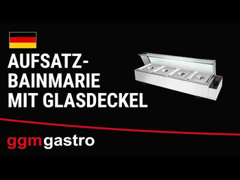 Granityr vannbad med glasslokk - elektrisk - 4 GN 1/2