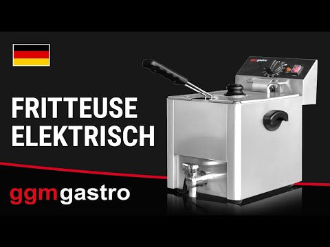 Elektrisk frityrkoker - 8 l - 3,25 kW - elektromekanisk styring - med tappekran