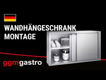 Rustfritt stål Veggskap ECO 1200x400 mm - med Skyvedør - Høyde: 650 mm