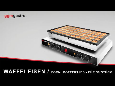 Vaffeljern - enkelt - mekanisk termostat - 1,7 kW - Form: Poffertjes - Ø 42 mm - for 50 stk.