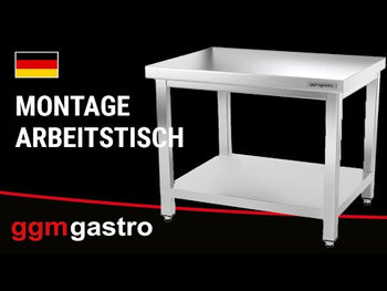 Rustfritt stål arbeidsbord PREMIUM - 1,6 m - med underhylle & oppkant