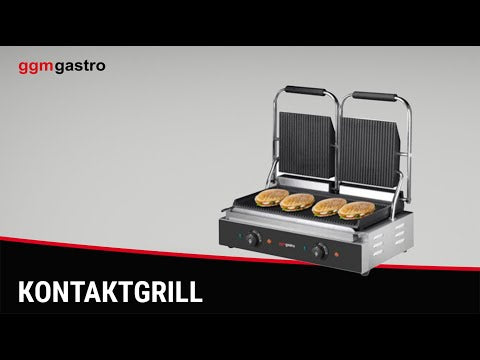 Kontaktgrill - 2,2 kW - plater: rillet topp og bunn - stekeflate: 345x235 mm - 230 V