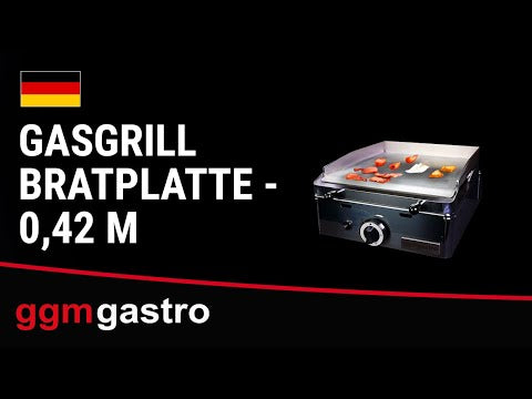 Flatgrill Gass - 3,1 kW - glatt - Stekeflate: 383x395 mm