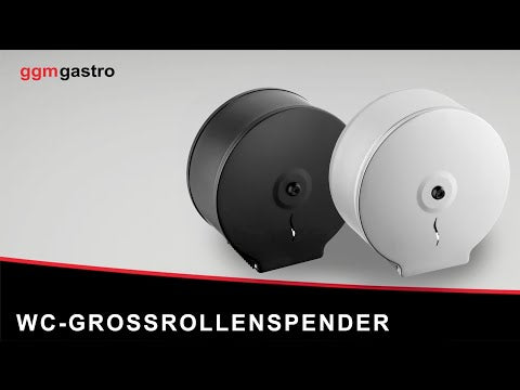 Toalettpapirdispenser - for 1 stor rull opptil 210 mm - i rustfritt stål - svart