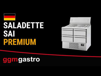 Saladette Premium PLUS - 978 mm - 230 l - 2 dører - med lokk i rustfritt stål for 6x GN 1/3 & 3x GN 1/6