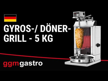 Elektrisk Kebabgrill - 1,85 kW - maks. 5 kg - inkl. 2 dører og fettsamlingskar