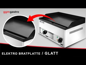 Elektrisk grillplate - 4,4 kW - Glatt - Grillflate: 600x335 mm
