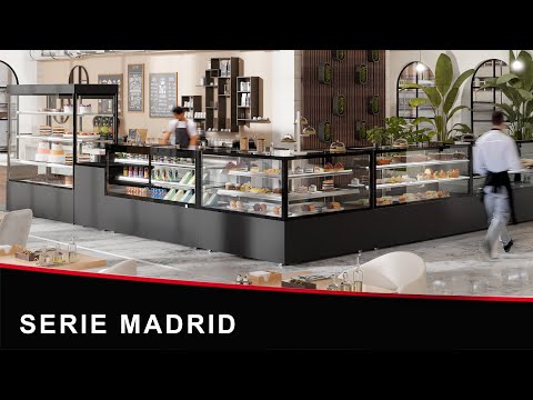 Kjølemonter Madrid - for kjøttprodukter - 735 l - 2 000 mm - dobbeltglass - firkantet - med 2 hyller - LED-belysning - R290 - klimaklasse 3 - svart modell
