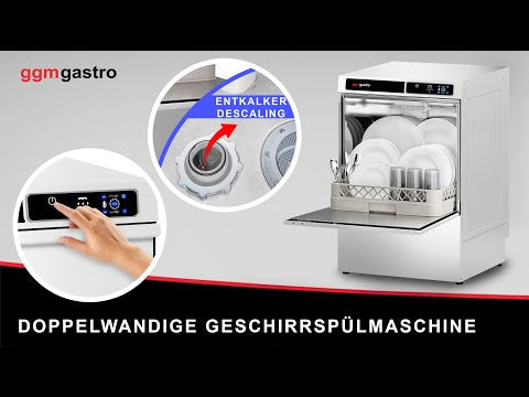 Dobbeltvegget oppvaskmaskin underbenk - touch - 3,6 kW - med innebygd vannmykner - med oppvaskmiddel-, skyllemiddel- og avløpspumpe