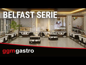 Buffetdisk kald BELFAST - 2000mm - med kjølebrett og hjul - for GN 1/1
